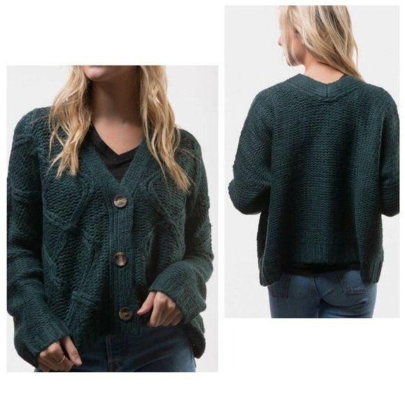 Rag Supply Oversized Loose Cable Knit Cardigan - Picture 1 of 7